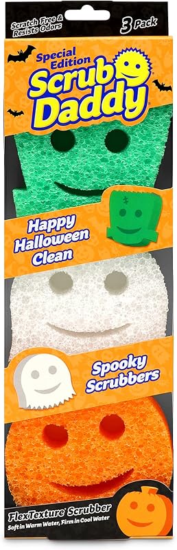 Scrub Daddy Sponge - Halloween - Non-Scratch Scrubbers for Dishes and Home - 3ct