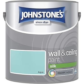 Johnstone S 304094 Wall And Ceiling Silk Vinyl Aqua 2 5 Litre Amazon Co Uk Diy Tools