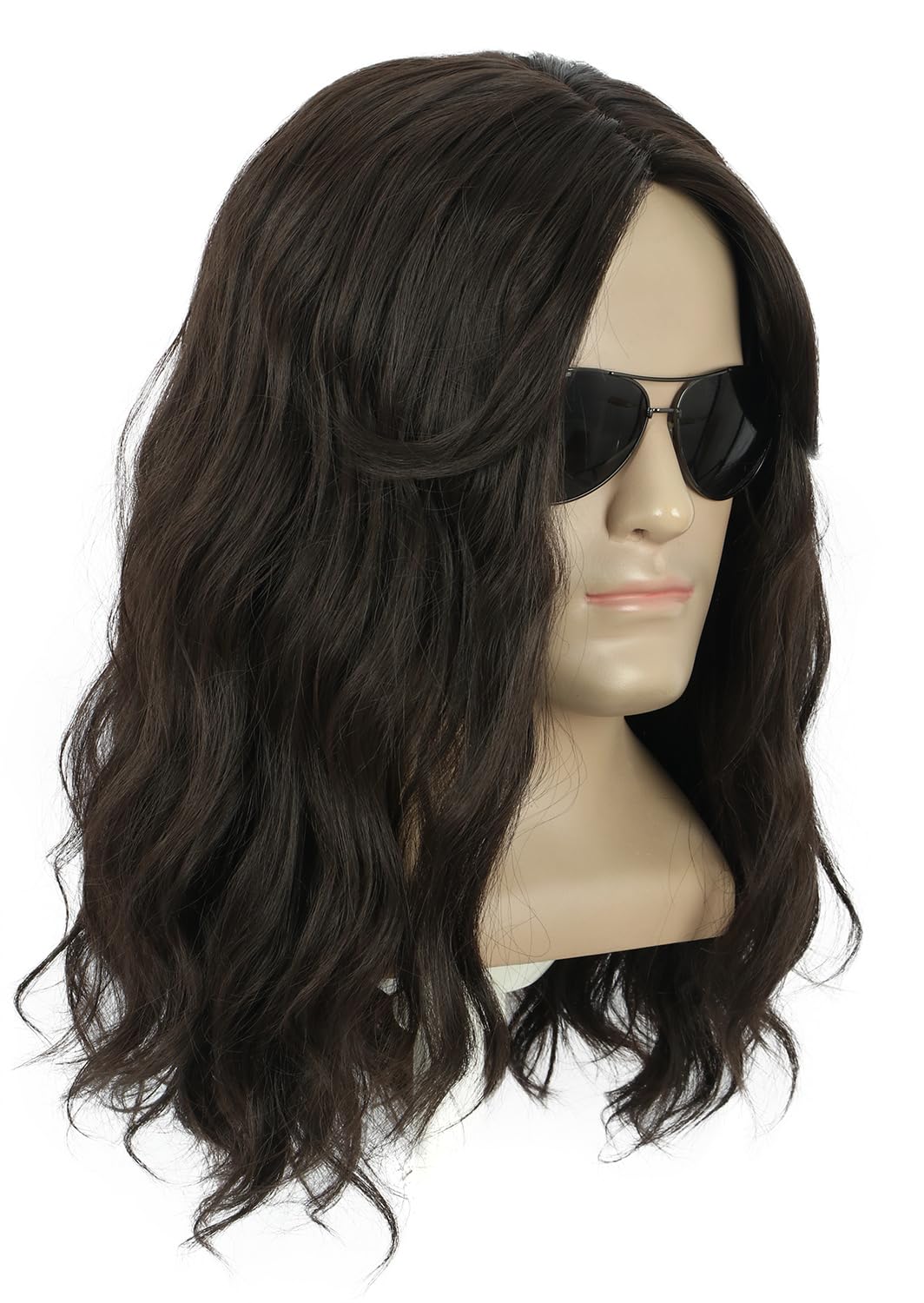 Yuehong Men Long Curly Dark Brown Movie Wig Anime Cosplay Party Costume Hair Heat Resistant Synthetic Fibers Soft Durable Breathable Wig - Image 3