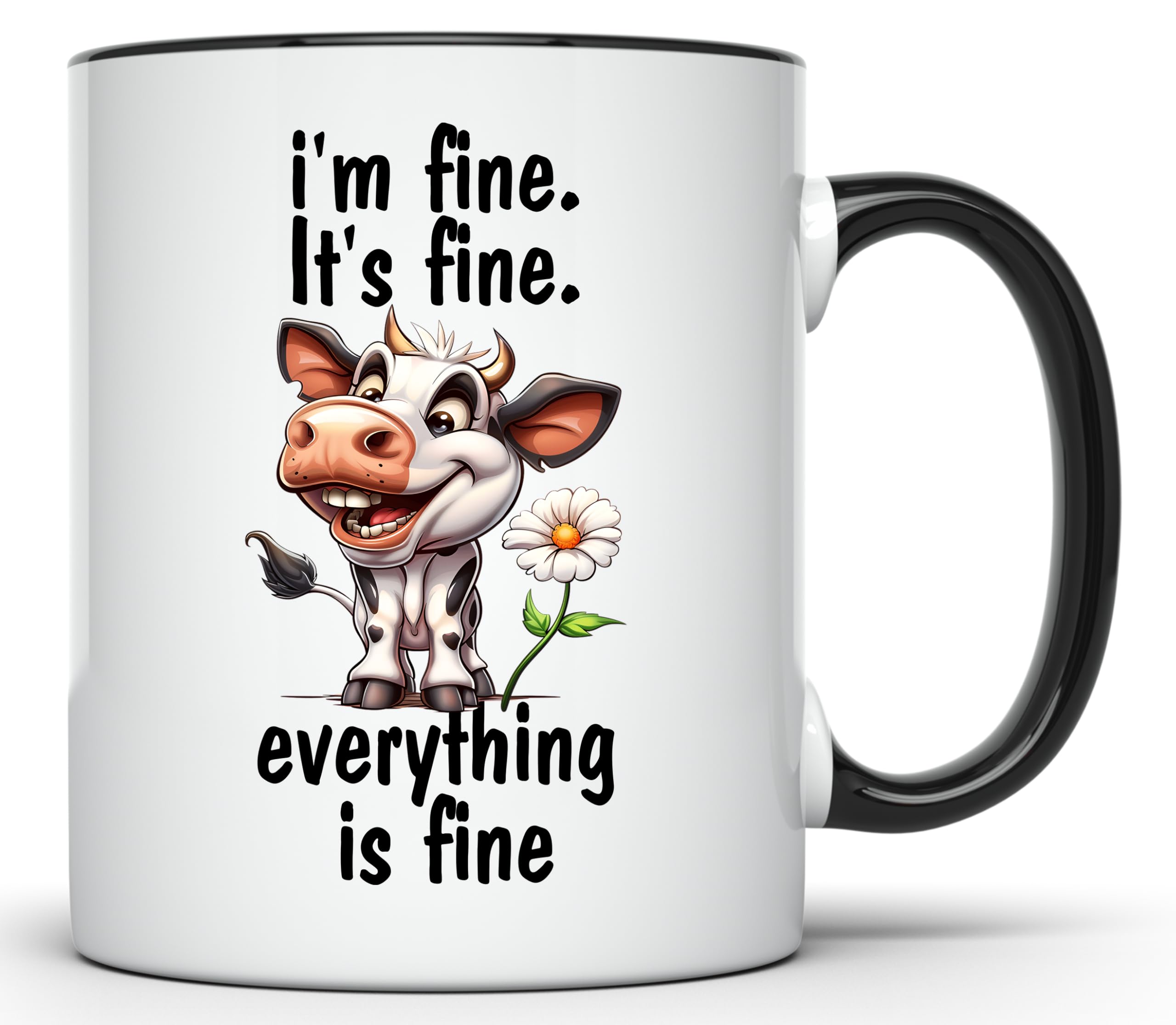ArkWisdom Funny Cow Mug - I'm Fine It's Fine ...