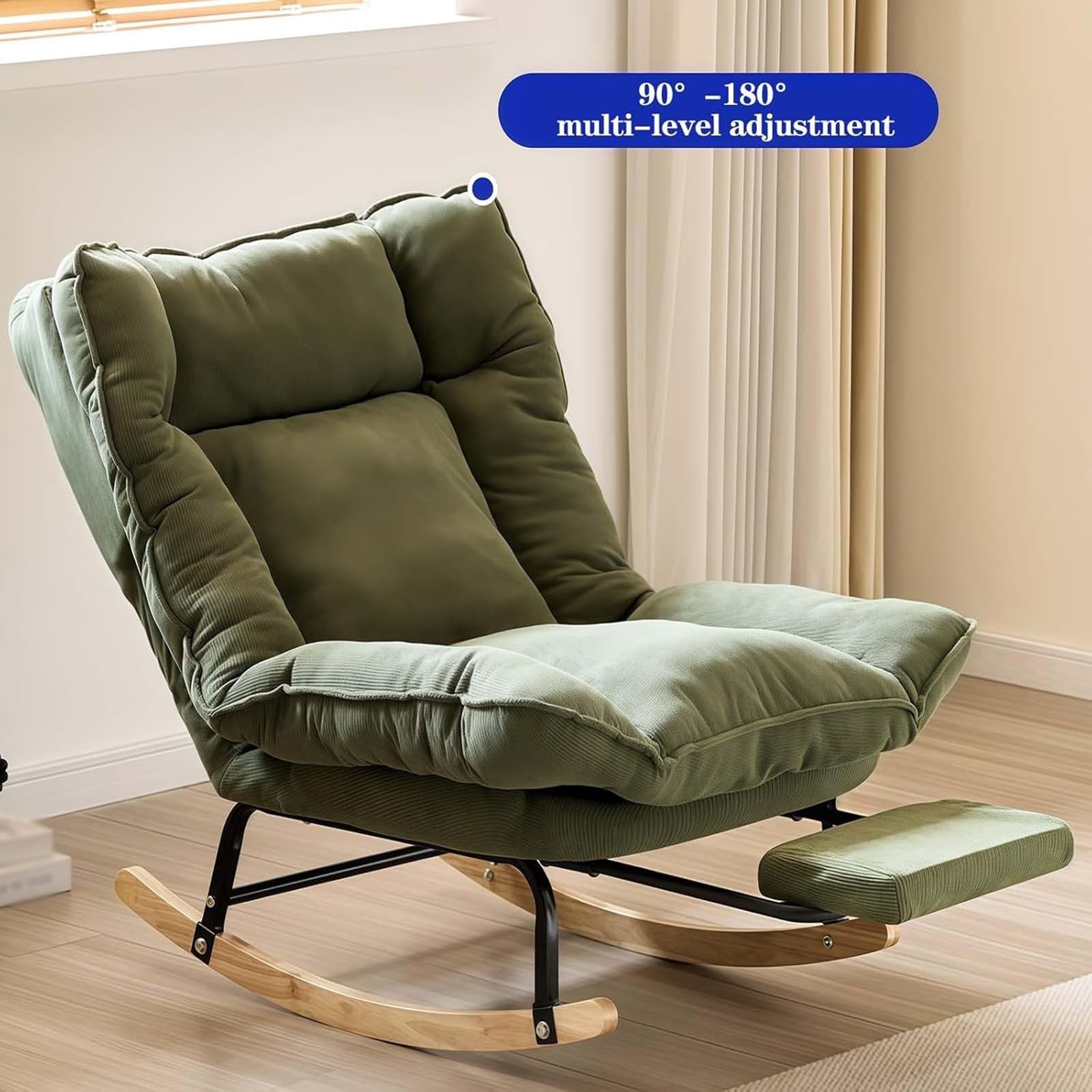 Comoda sedia a dondolo con schienale regolabile, traspirante, Zero Gravity, per esterni, giardini, salotti, camere da letto e balconi