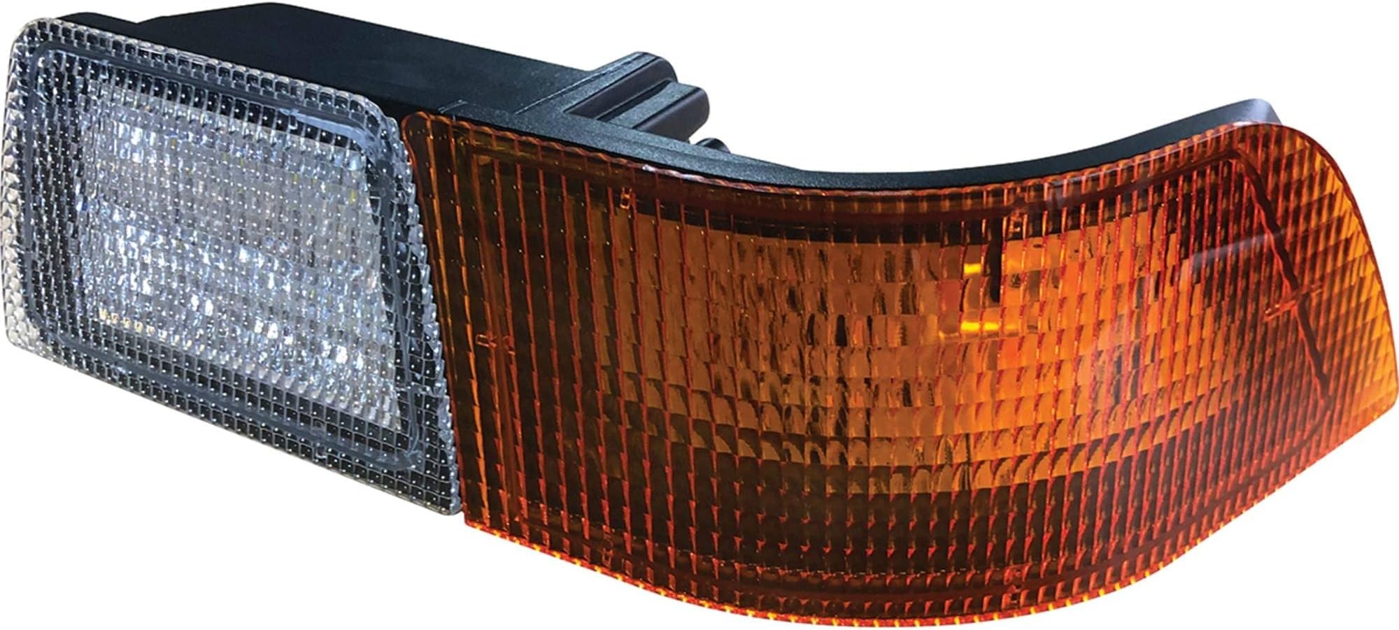 TIGERLIGHTS12-24V Left LED Corner Amber Light with Attached White Work Light- Compatible with/Replacement for Case/IH Magnum 180, Magnum 190, Magnum 210, Magnum 215, Magnum 225 - Flood Off-Road Light