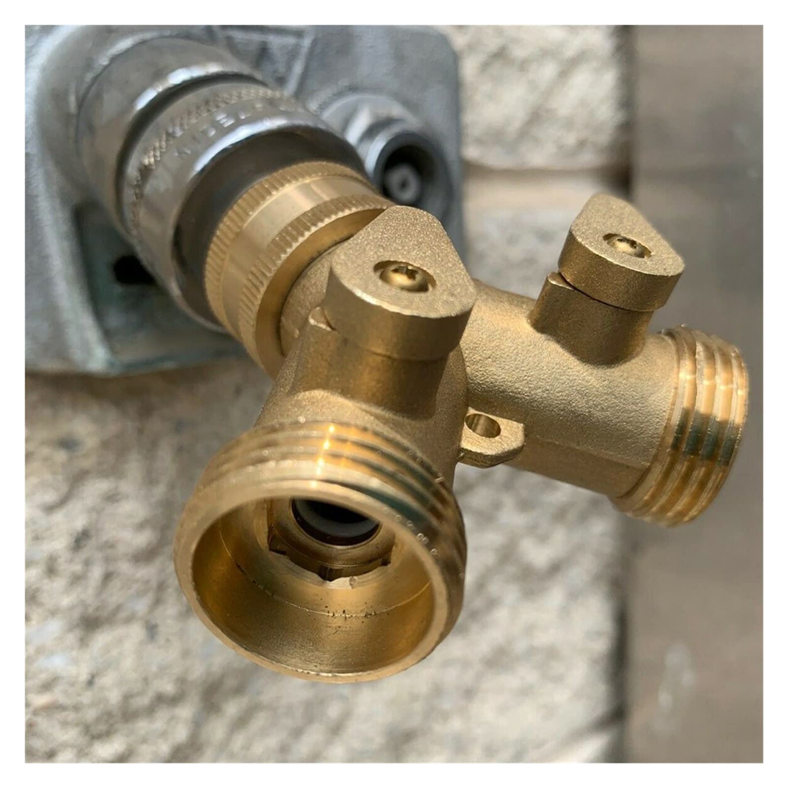 Resistir Extremos de Alta presión y Temperatura Colector de latón 3/4"Divisor de Grifo Lavadora de Doble vía Conector de Manguera de Manguera de Agua y Accesorios de tubería de Agua de Agua