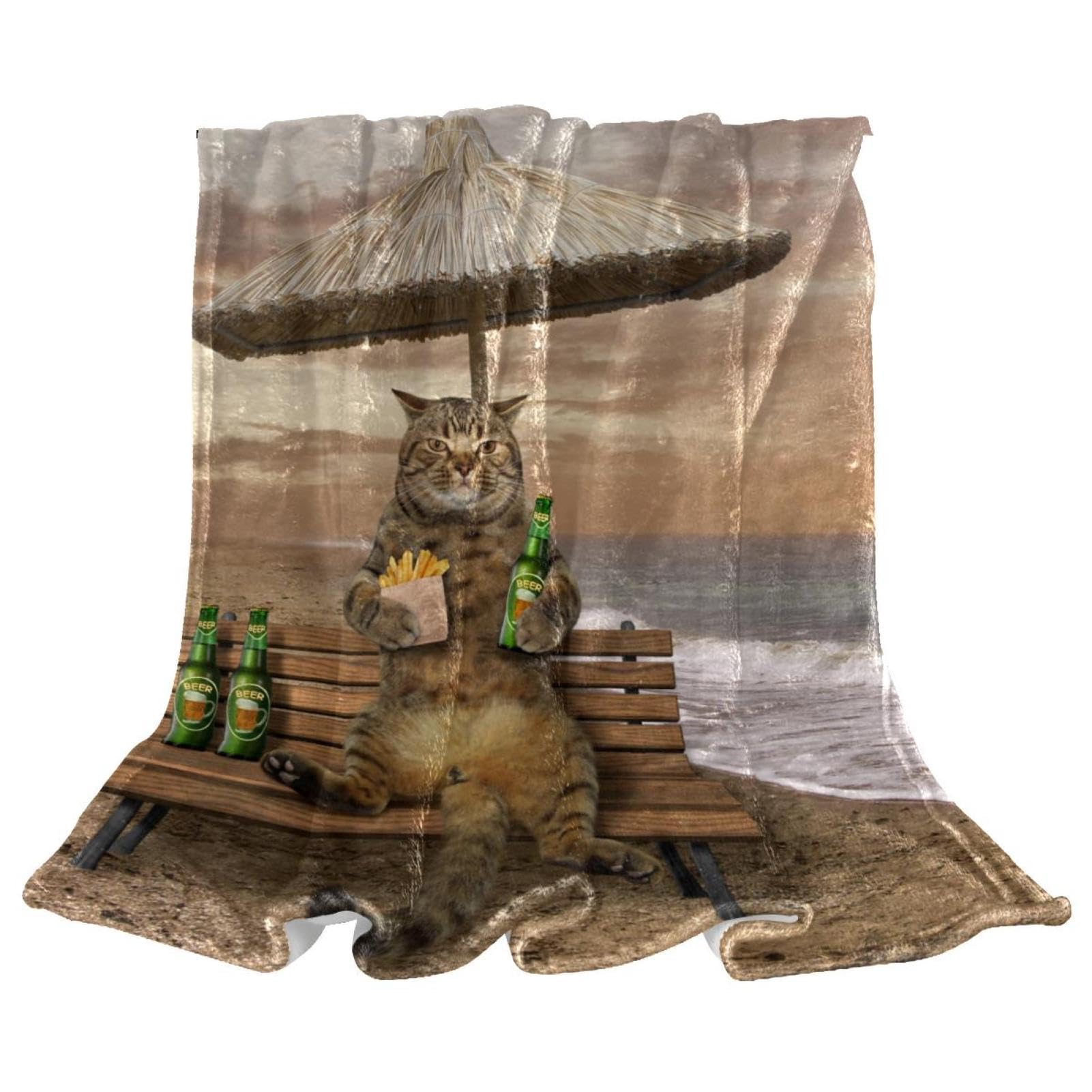 Couverture polaire chat contre le froid au canapé, lit et bureau