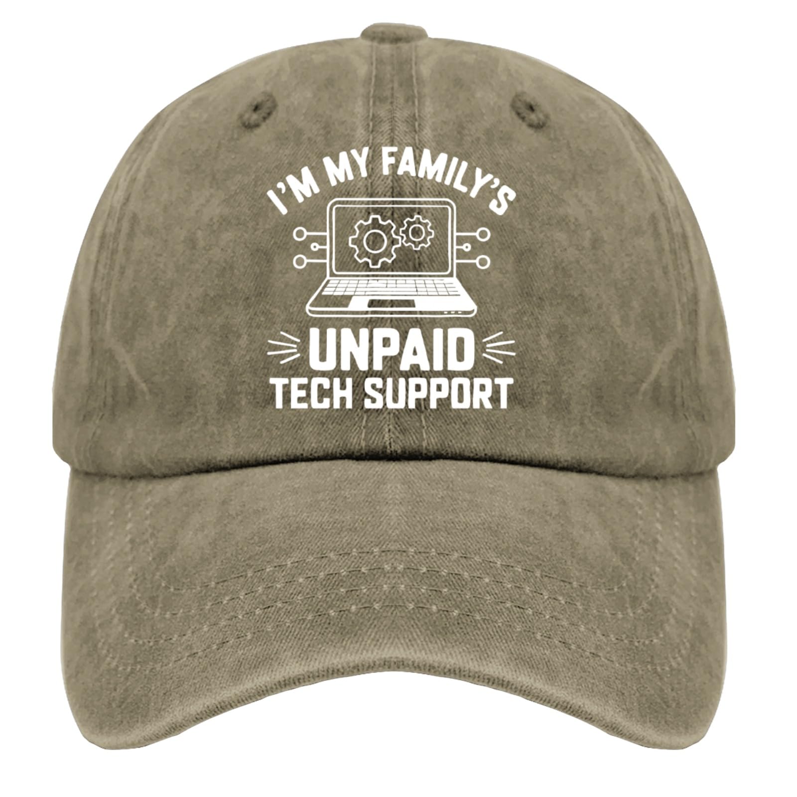 I'm My Family's Unpaid Tech Supports Hiking Hats for Women Baseball Cap for Mens Fitted Golf Caps Light Weight Sun Hats