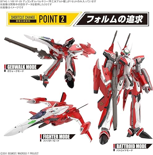 Miniatura 9 de Bandai Hobby - Macross Frontier - (2654113) YF-29 Durandal Valkyrie (Uso de Saotome Alto) HG 1100 Modelo Kit