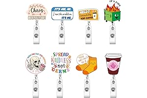 AFRITEE Chaos Coordinator 8-Pack Retractable Name Badge Reel