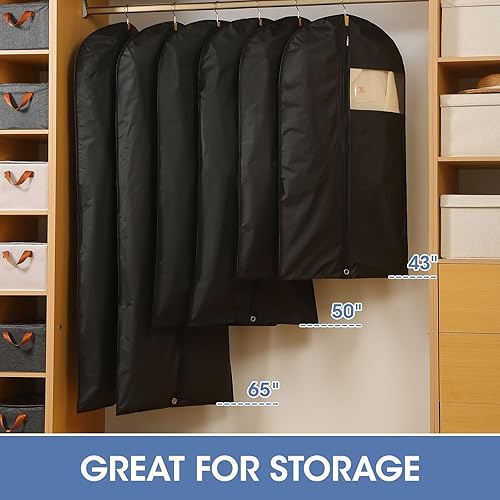 Vista 16 de Bolsas de vestir para vestidos, bolsas de ropa de 65 pulgadas de largo para colgar ropa, bolsa de ropa de vestir, cubierta de vestido gris