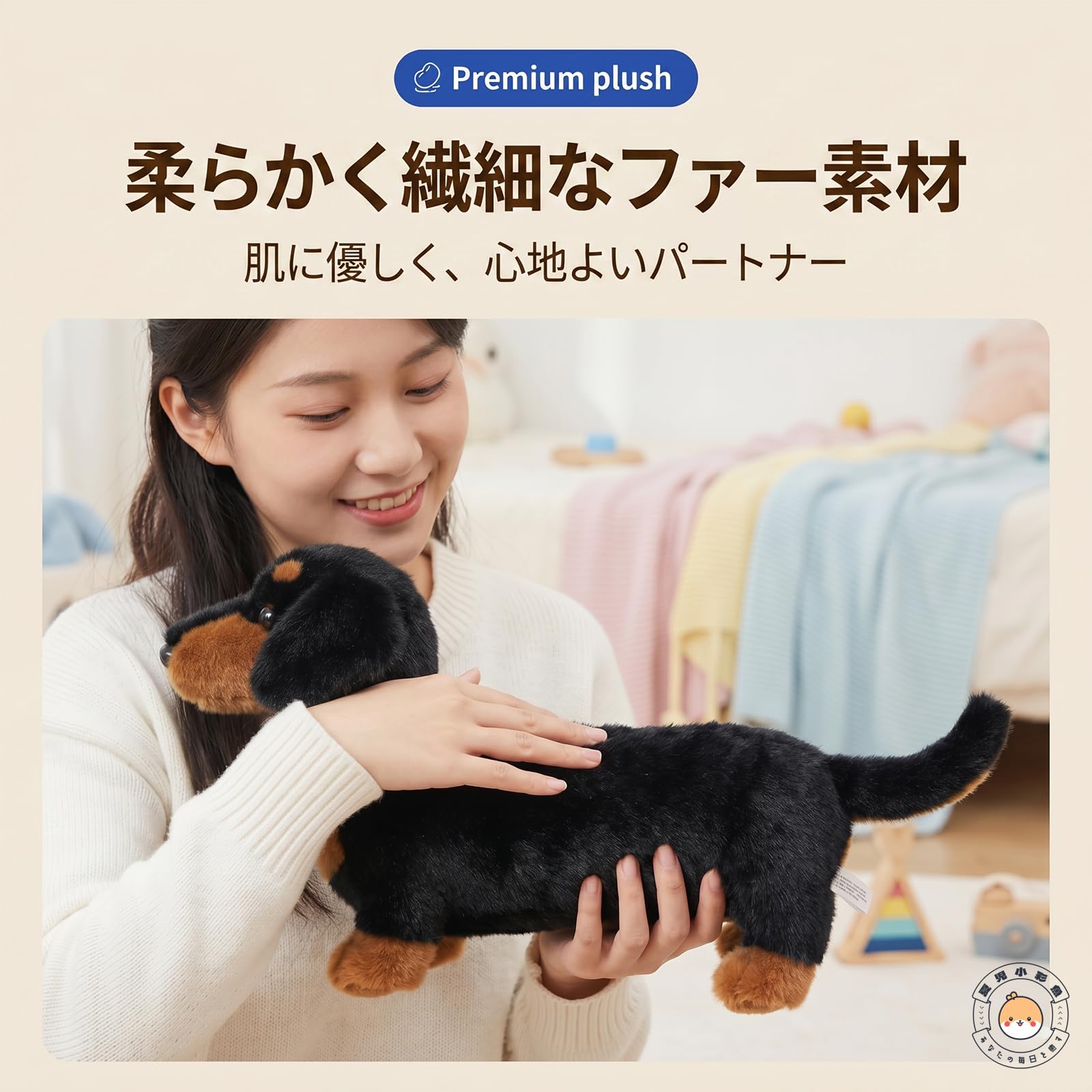 リアルファー　フォックス　レキッシュ　ブラック　犬ぬいぐるみ リアルファー フォックス レキッシュ ブラック 犬ぬいぐるみ