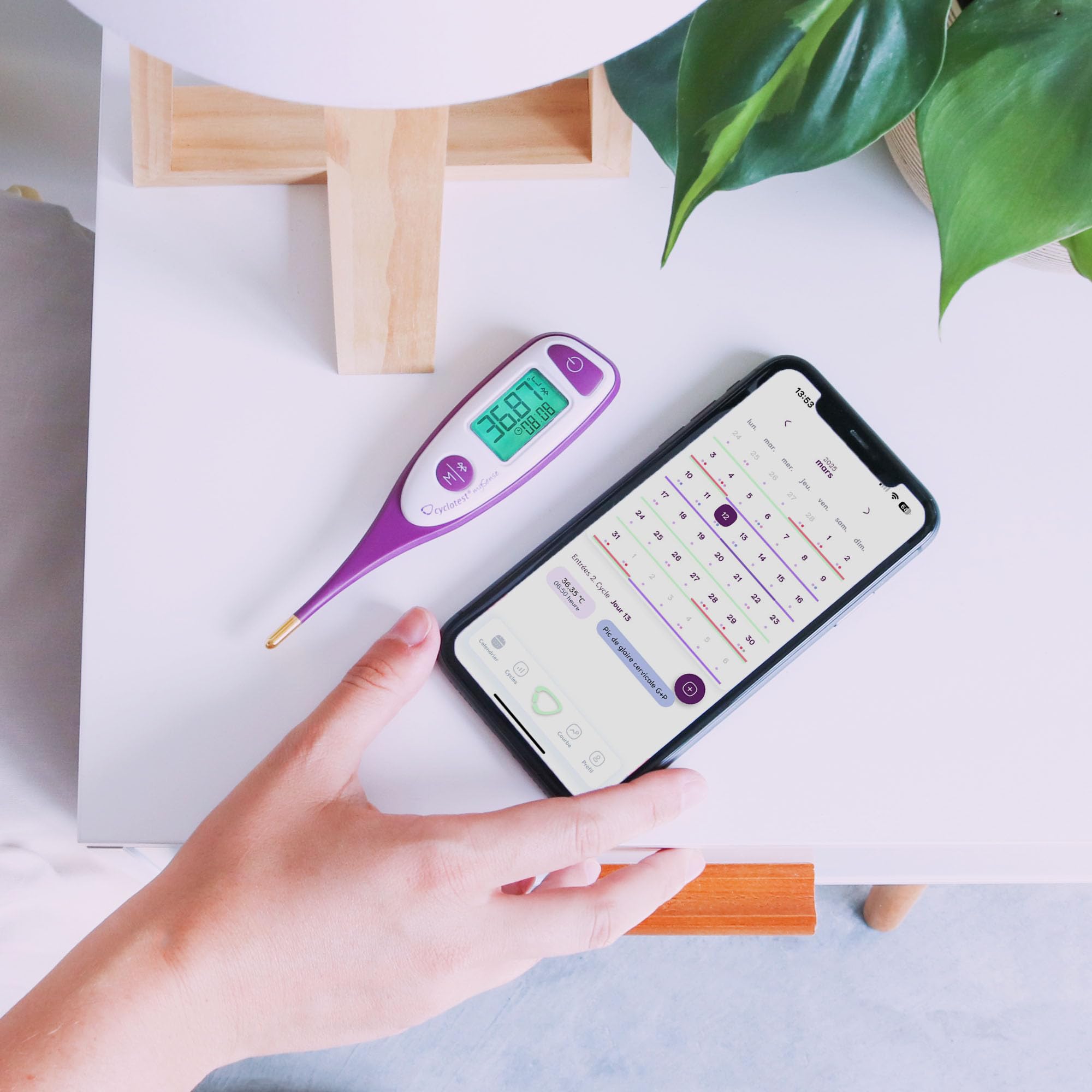 Cyclotest MySense Flex Thermomètre Basal Connecté | Accès app premium pendant 3 mois avec transfert automatique de la température