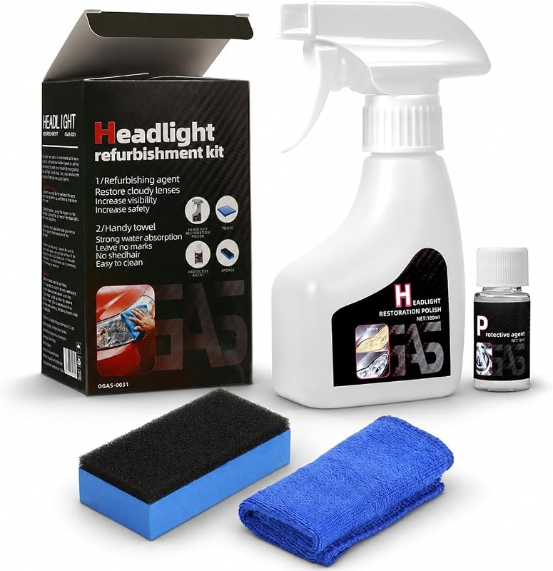 Kit de Restauração de Faróis Clussbin para Remover Oxidação e Amarelamento – Preto