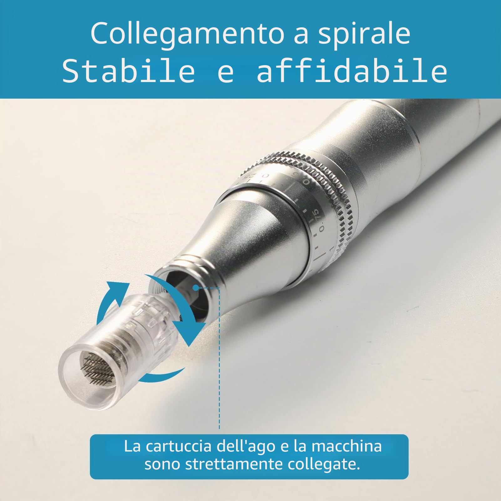 CARER SPARK Microneedle 10 x 36 mm, lunghezza regolabile 0,25 mm – 2 mm Microneedle Device Replacement Syringe Head Threaded Connector