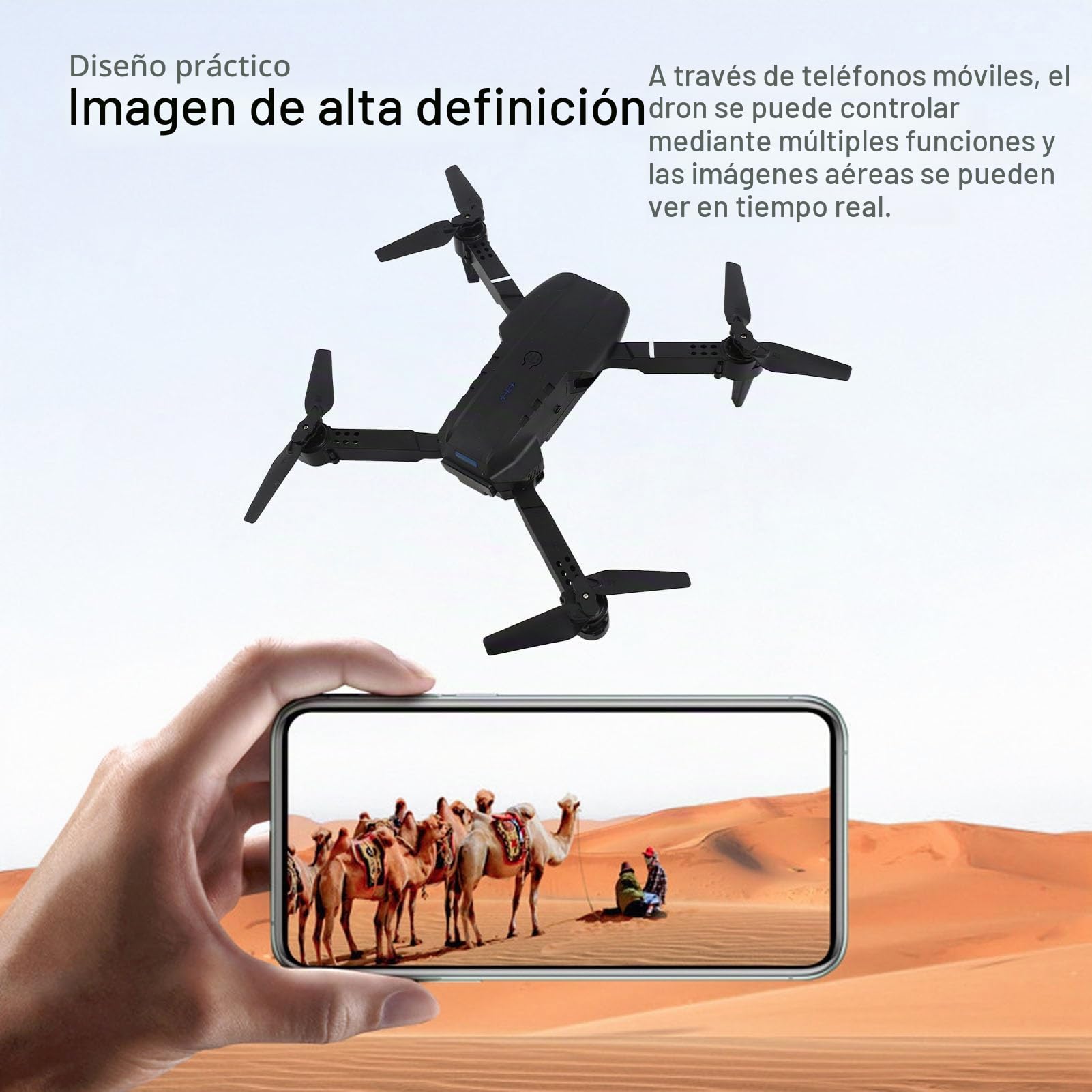 HD 4K Cámara Dual 3 Lados para Evitar Obstáculos WiFi Quadcopter Drone con Zoom 50X para Fotografía Aérea y Control Remoto para Múltiples Vuelos Divertidos