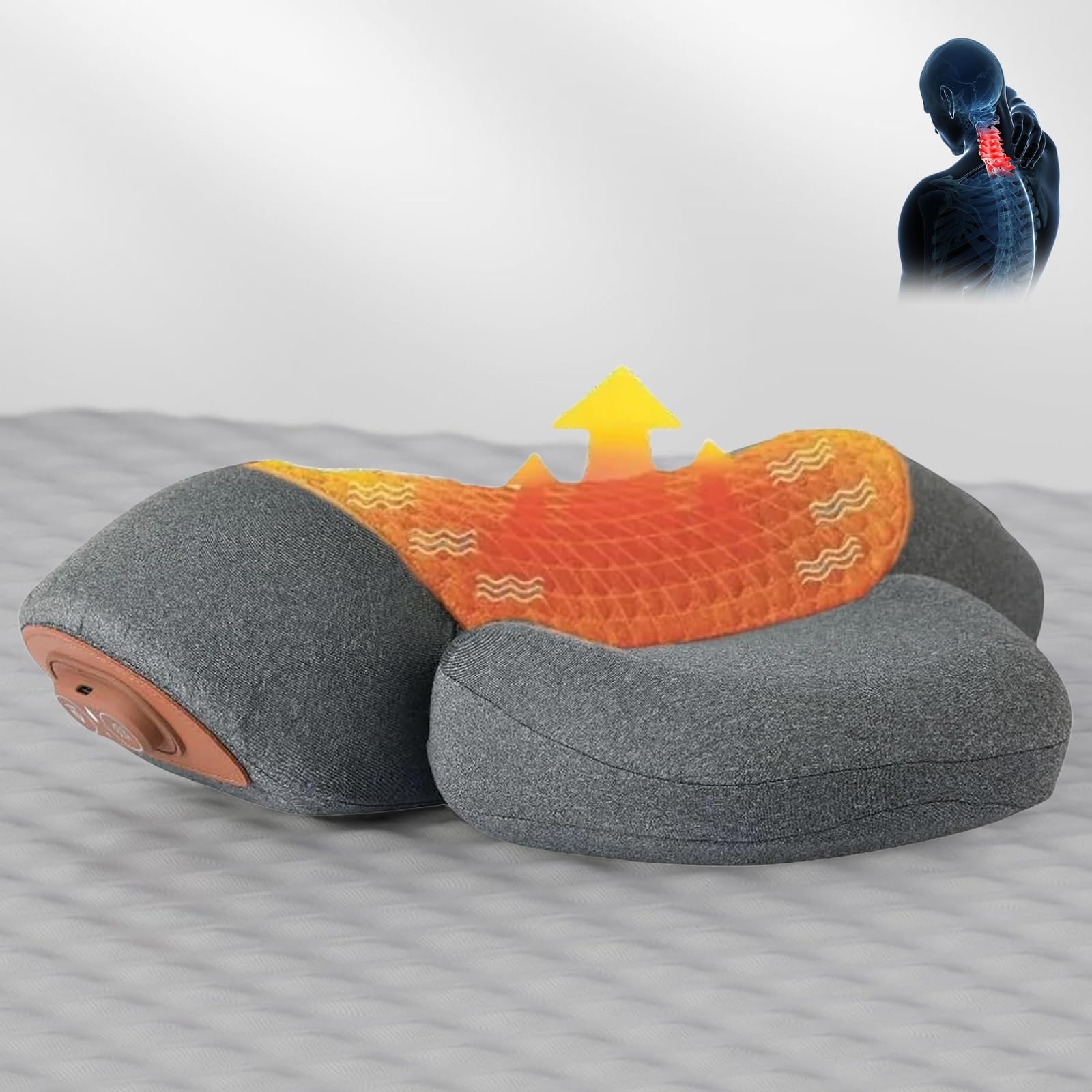 Yagerod Grau 2026 Artuvate Neck Massager, Fisiorest 3 In 1 Neck Massager, 3 In 1 Neck Massage Pillow, Neck Massage Pillow, Pillow For Neck Pain Relief & Sleep Aid, Fisiorest Neck And Back Therapy Pillow(Grau)