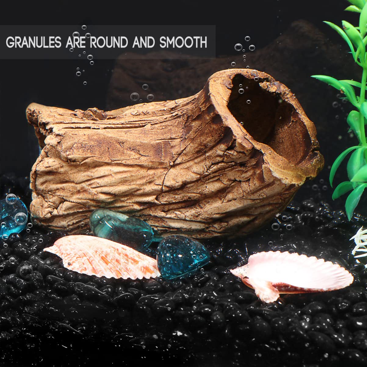 POPETPOP Aquarienkies Poliert Aquarium Glas Kies, Körnung 3-6 mm, 2kg