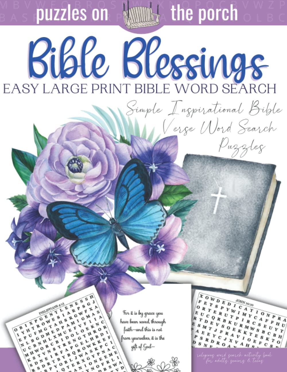 Bible Blessings: Easy Large Print Bible Word Search with Simple & Inspirational Bible Verse Puzzles: Religious Activity Book for Adults, Seniors or ... Christian Scripture (Word Search For Adults)