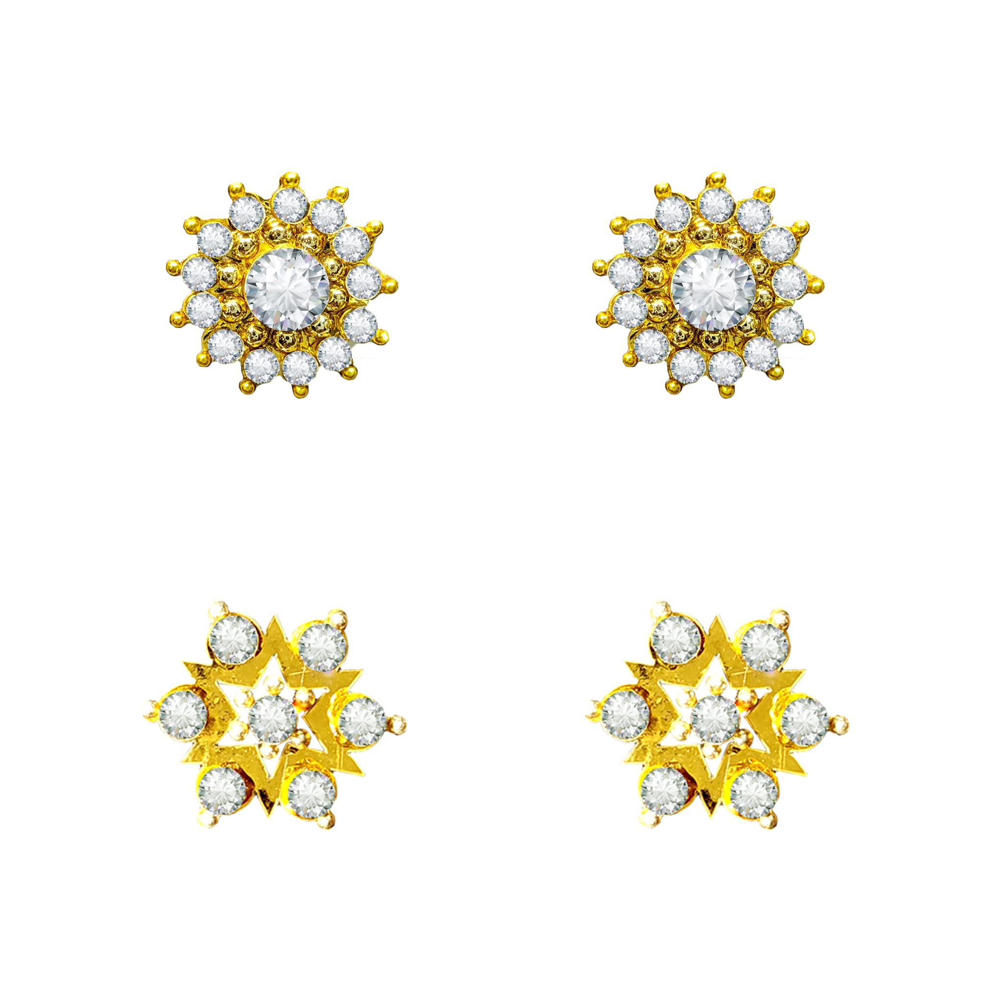 comet busters Handcrafted Non Piercing Ear Stickers Self Adhesive Earring Earstuds Stick Ons (ES01-3) (Earstud032)-picture-32