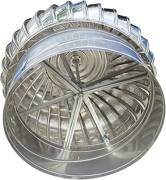 Generisch Döner şömine başlığı paslanmaz çelik 304, hava koşullarına dayanıklı, vantilatör türbinli, montaj gerekmez, 150 mm/5,9 inç, çekişi iyileştirir ve rüzgarı azaltır
