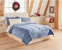 Vista 1 de BrylaneHome BH Studio - Edredón de microfibra de felpa, tamaño King, color azul Carolina