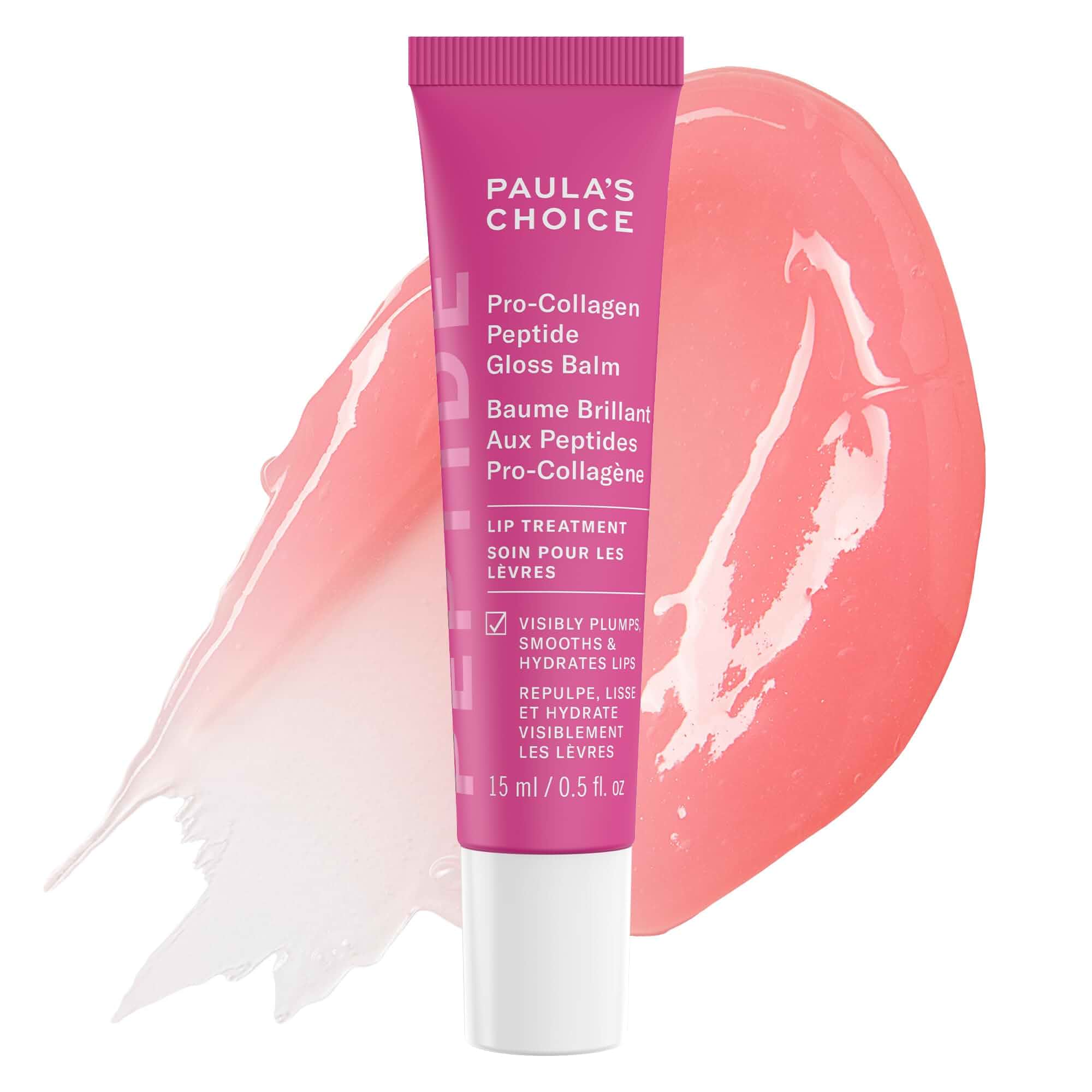 Paula's ChoicePro-Collagen Peptide Gloss Lip Balm, Hydrates & Smooths Lips, Sheer & Glossy Finish for Fuller Lips, Sheer Tint, Non-Sticky, Cruelty-Free