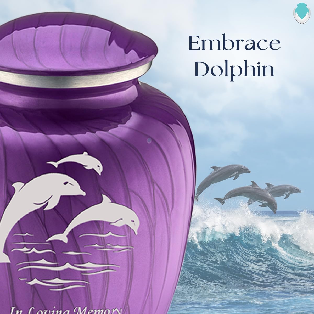 Geturns - Small Personalized Dolphin Cremation Urns for Human Ashes I Pearl Purple Funeral Urn for Women and Men I 44 lbs