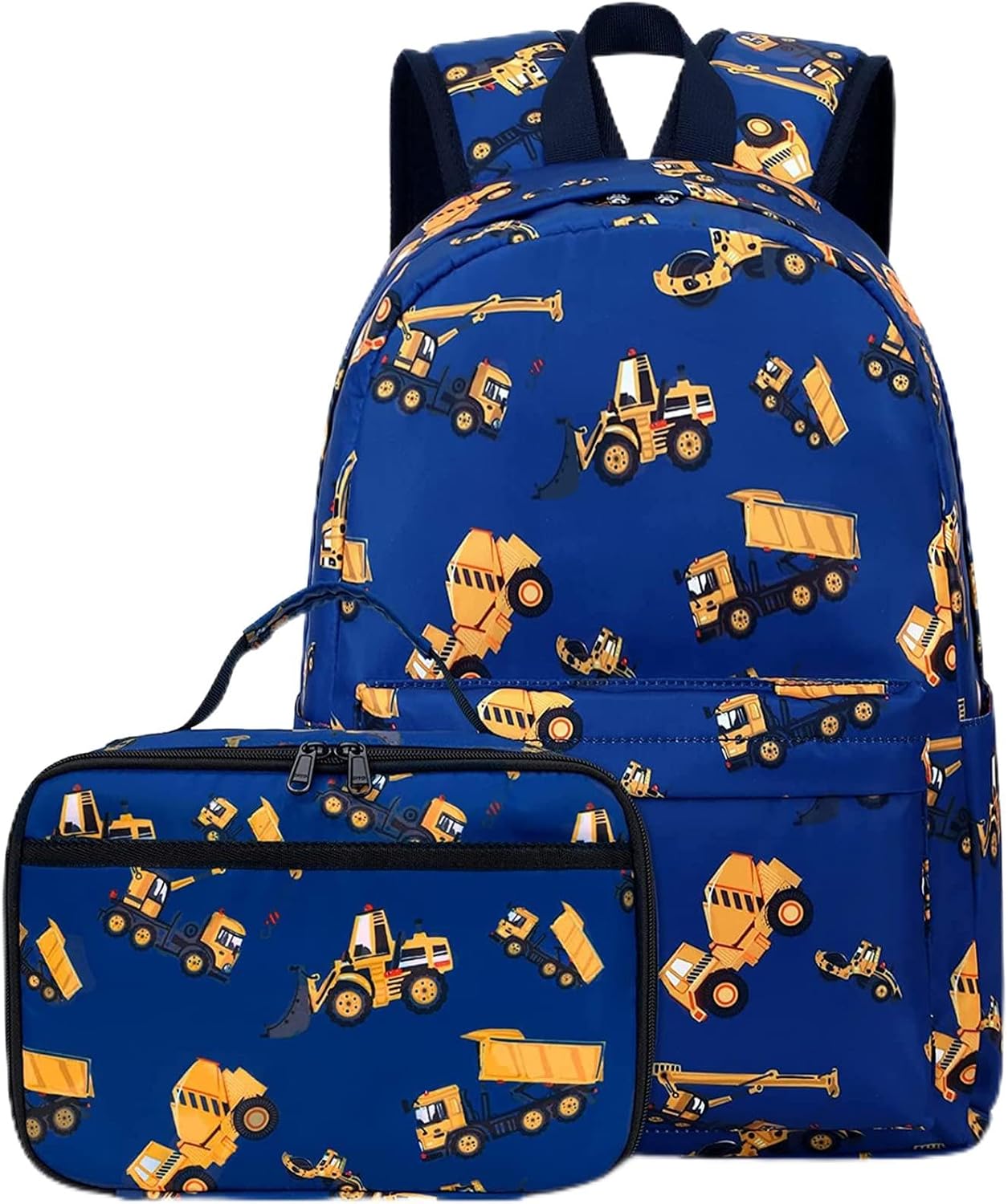 CAMTOP Backpack for Kids, Boys Preschool Backpack with Lunch Box Toddler Kindergarten School Bookbag Set (Engineering Vehicle)