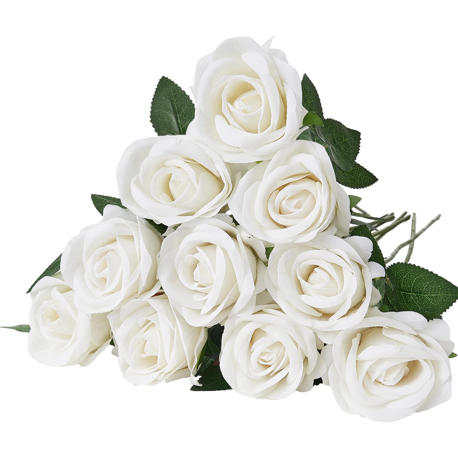 VEVOR Künstliche Blumen Rosen, 120 Stück Kunstblumen, Weiße Gefälschte Rose mit Stielen, Schaumrosen für DIY Hochzeit Blumensträuße Braut Valentinstag Muttertag Zuhause Dekoration