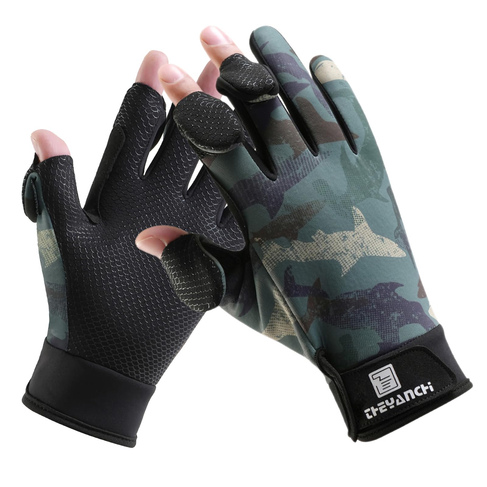 Guantes de pesca de invierno sin dedos para hombres y mujeres, resistentes al viento, para pantalla táctil, cálidos, para motocicleta, ciclismo, fotografía, caza, esquí, conducción