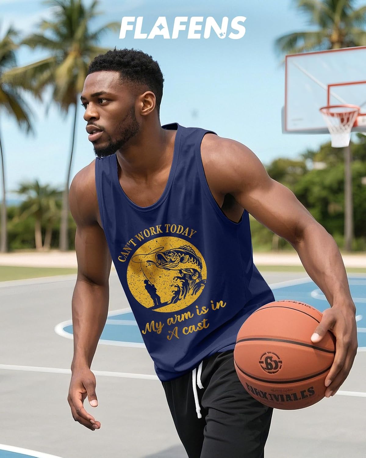 Flafens Tank Tops Men Summer - Sleeveless Shirts Workout Gym Cotton Tank Shirts Graphic Loose Fit Running Sports Casual - Image 3