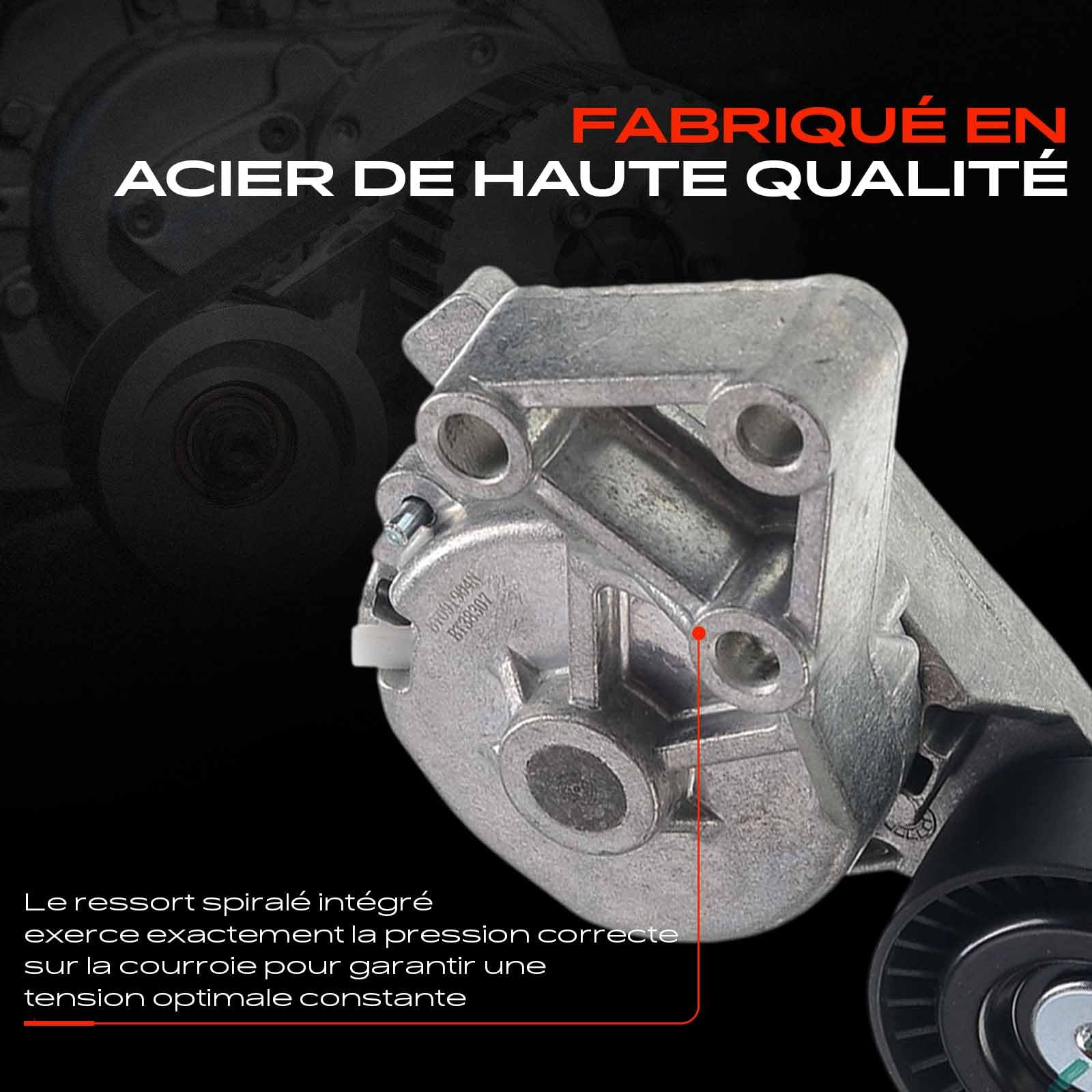 Frankberg Tendeur de courroie 038903315F | Compatible avec: Nouvelle Coccinelle 1C1 9C1, Golf IV Variant 1J5, Golf VI 5K1, Nouvelle Coccinelle Cabriolet 1Y7