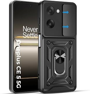 A rtistque Armor Bumper Back Case Cover for OnePlus Nord CE5 5G | Stylish Ring Holder & Inbuilt Stand | Sliding Camera Cov... Price In India