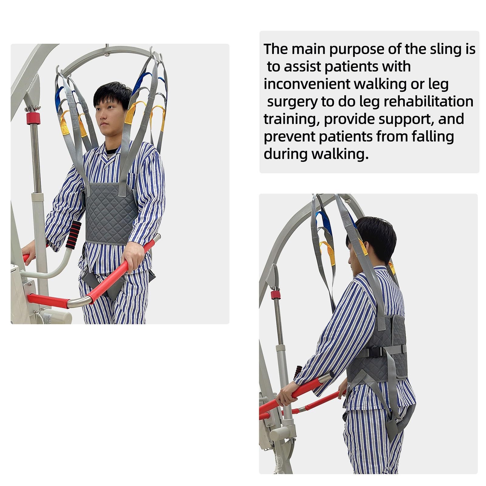 Arnés para traslados, Cinturón de Transferencia - Grúa de Paciente - Pie para Levantar el Cuerpo Completo Capacidad de Carga de 500 LB (Color : C, Size : M)