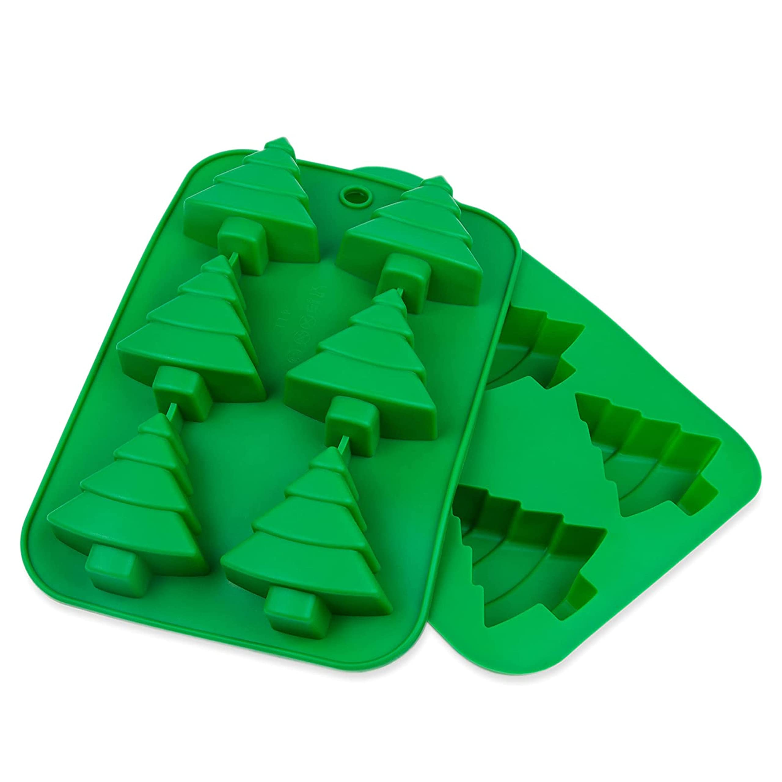 Moule en silicone pour muffins, brownie, cupcakes, gâteaux de Noël, Noël, Saint-Nicolas, gâteau, moule en silicone, moule à muffins, moule en cire, couleur : vert