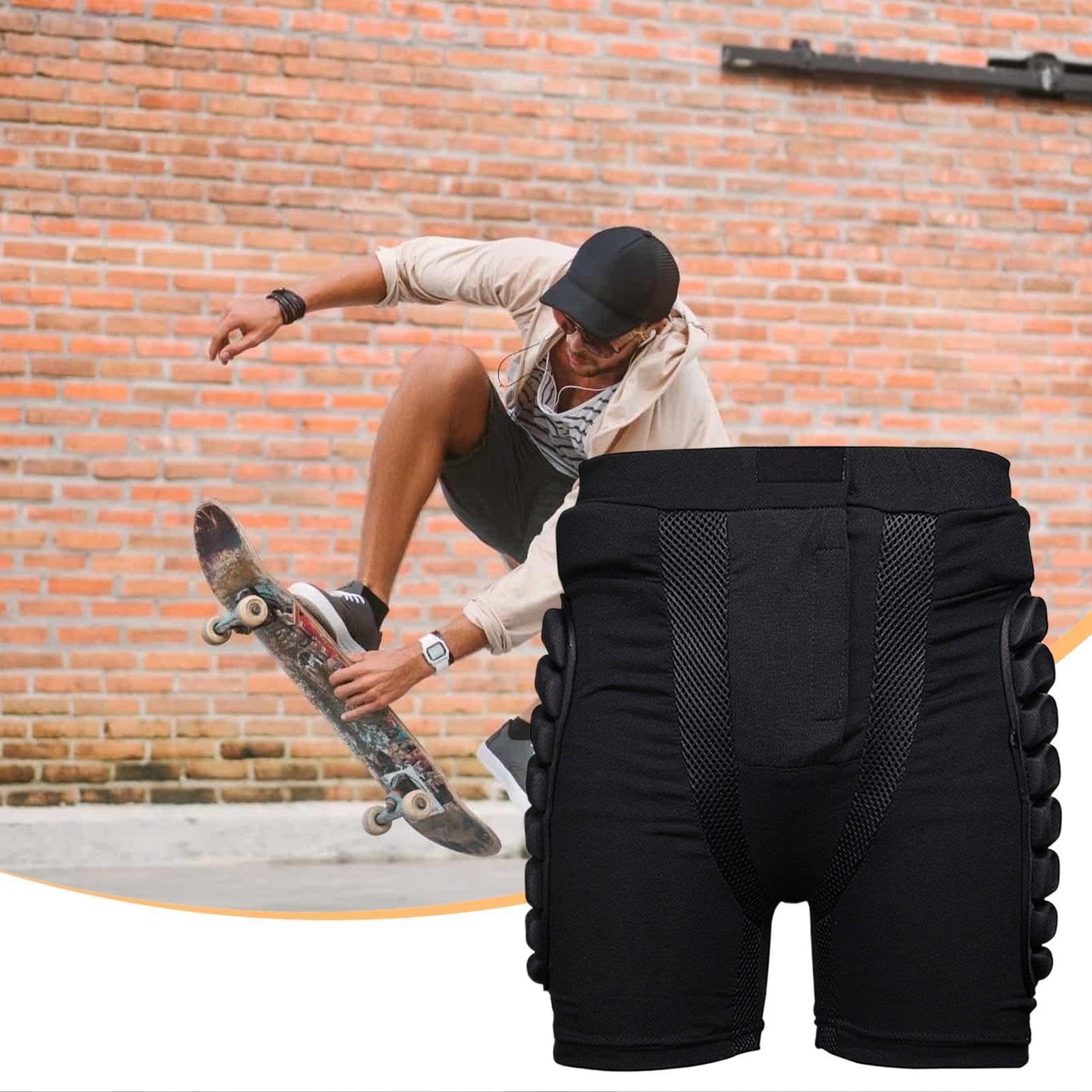 Pantalones cortos de protección acolchados, con acolchado para la cadera, pantalones cortos para patinaje, protección de cadera, protección de espalda para patinaje, pantalones cortos de
