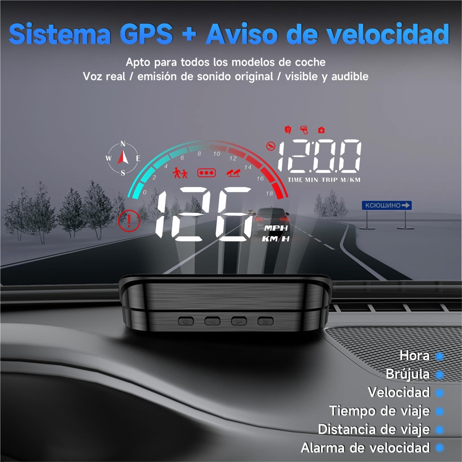 M22 Car Head Up Display Speed RPM MPH HUD GPS Speedometer For All Cars