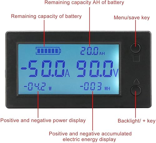 Miniatura 3 de DROK Monitor de batería DC 0-300V 200A con paquete de alambre Shilded de 1.6 ft o 8.2 ft