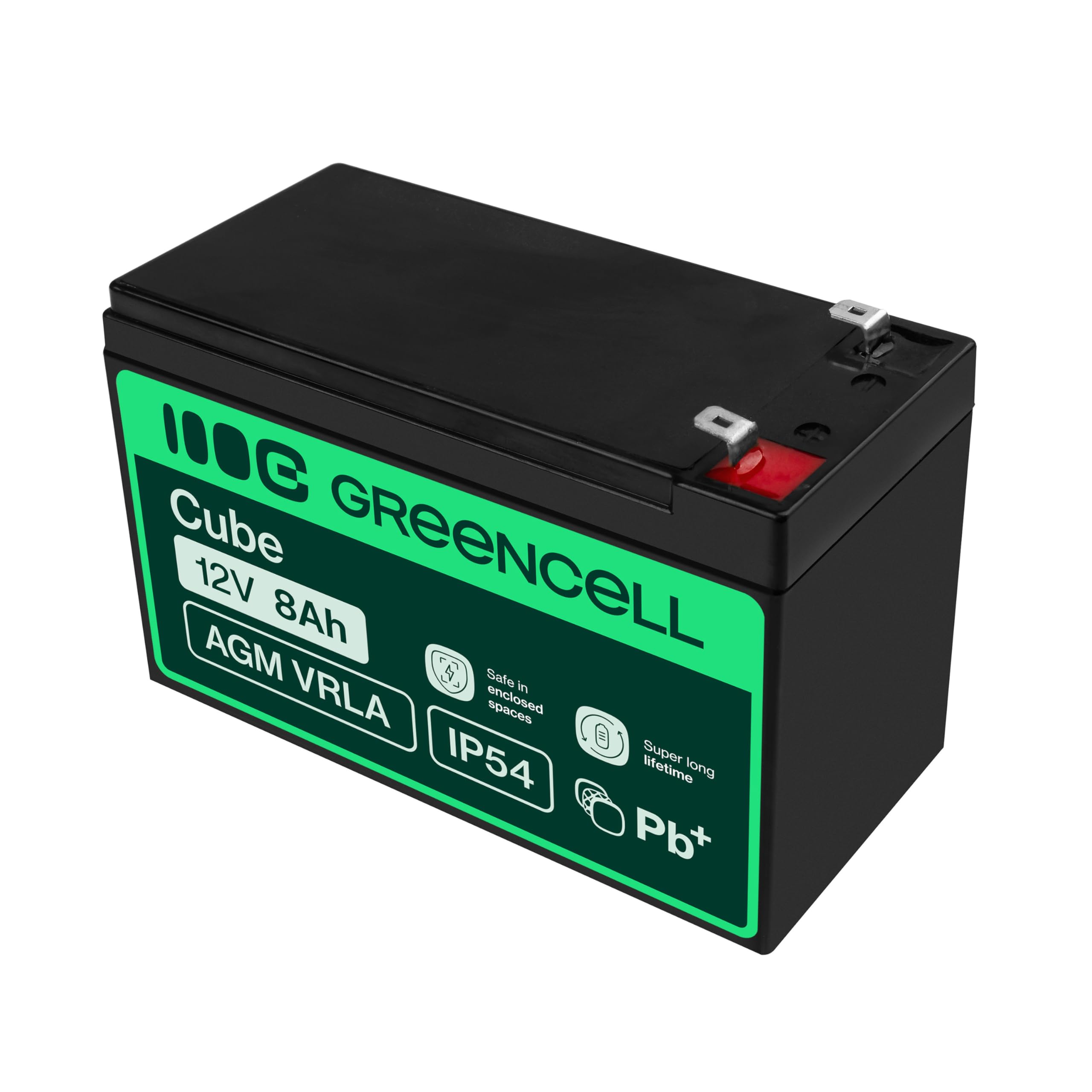 GreenCell® Batteria al piombo AGM 12V 8Ah Accumulatore Ricaricabile Sigillata VRLA Senza manutenzione Batterie di ricambio ermetica | giocattoli per bambini | Installazioni di allarme | UPS/USV