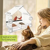 Vista 8 de Nature Gear Comederos de aves de acrílico transparente para observación en ventana, resistente al clima y fácil de limpiar con bandeja deslizante