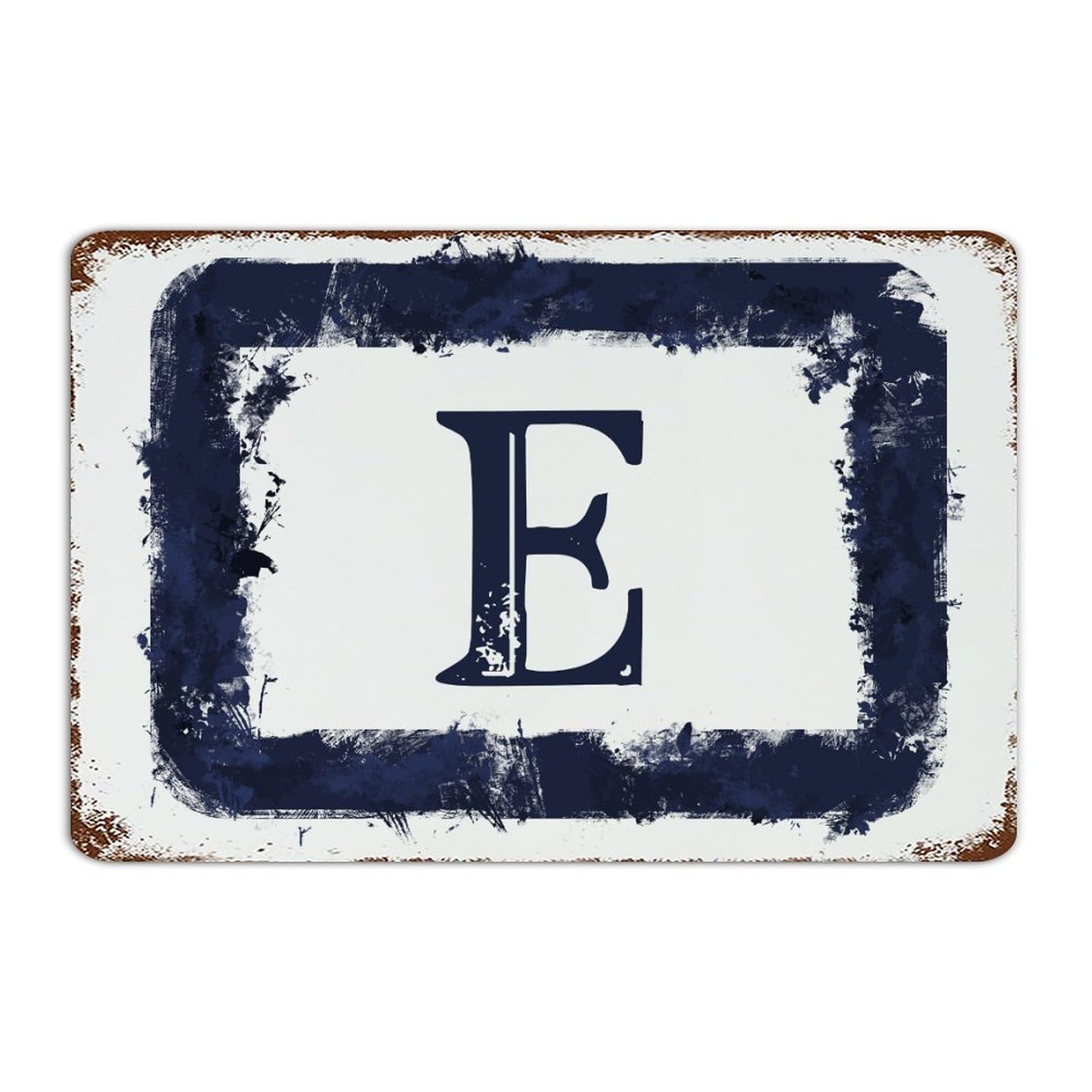 Lettre E monogramme panneau métal déco maison et porte retro