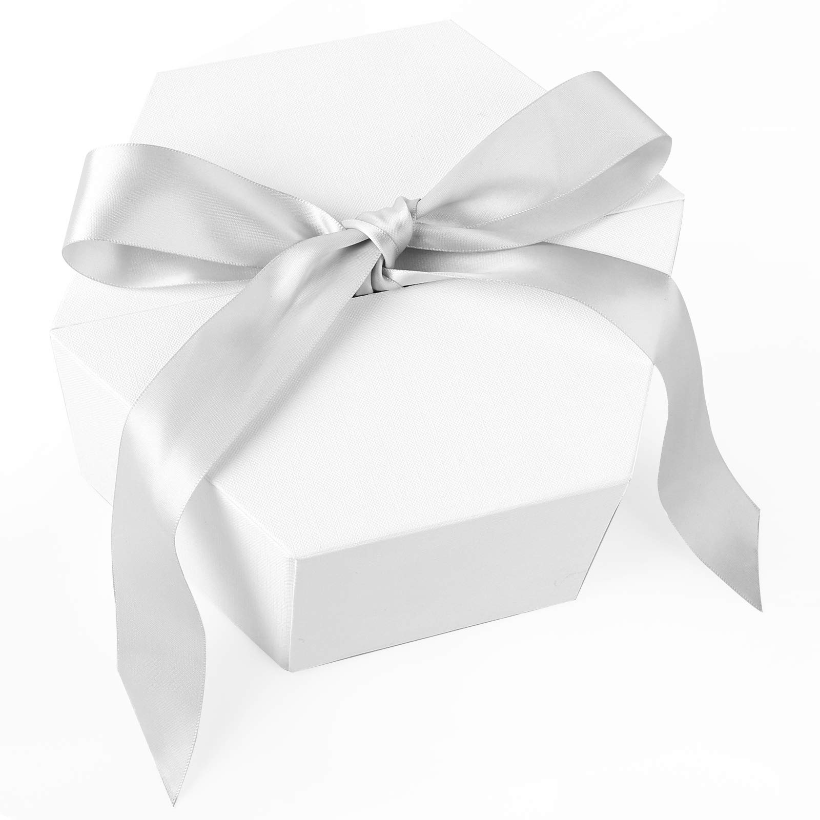 JOHOUSE Gift Box, 8" White Large Gift Box with Lid, Foldable Magnetic Gift Boxes for Presents, Wedding Box, Baby Shower, Graduations