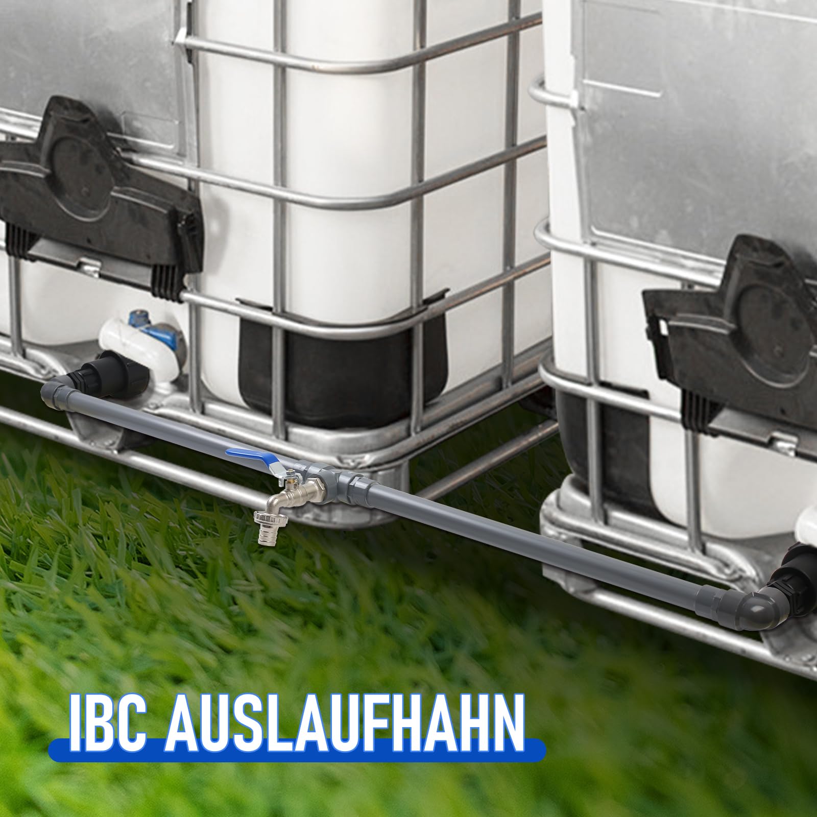 IBC zawór spustowy 3/4", adapter IBC, zawór spustowy, kran do zbiornika na wodę deszczową, kran wylotowy IBC