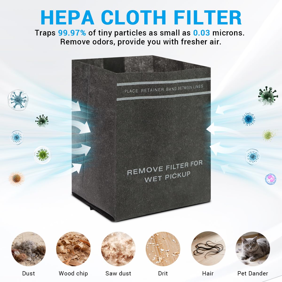 12 Pack 38737 Filter Bags Replacement for Craftsman 2 to 2.5