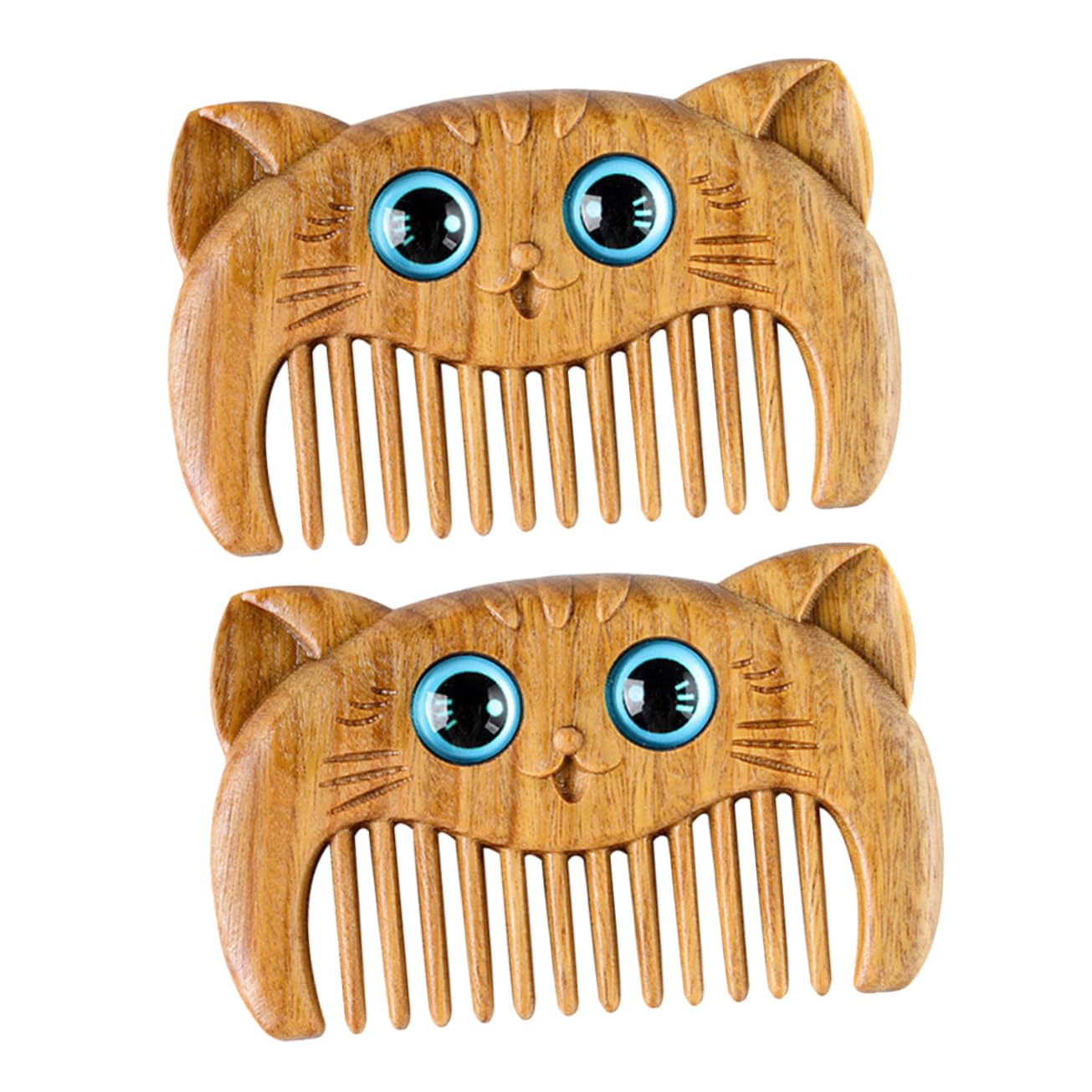 CALLARON 2Pcs Sandalwood Cat Hair Combs Portable Wooden Grooming Brushes for Neat and Organized Fur Lightweight and Compact Design for Travel present for Pet Owners