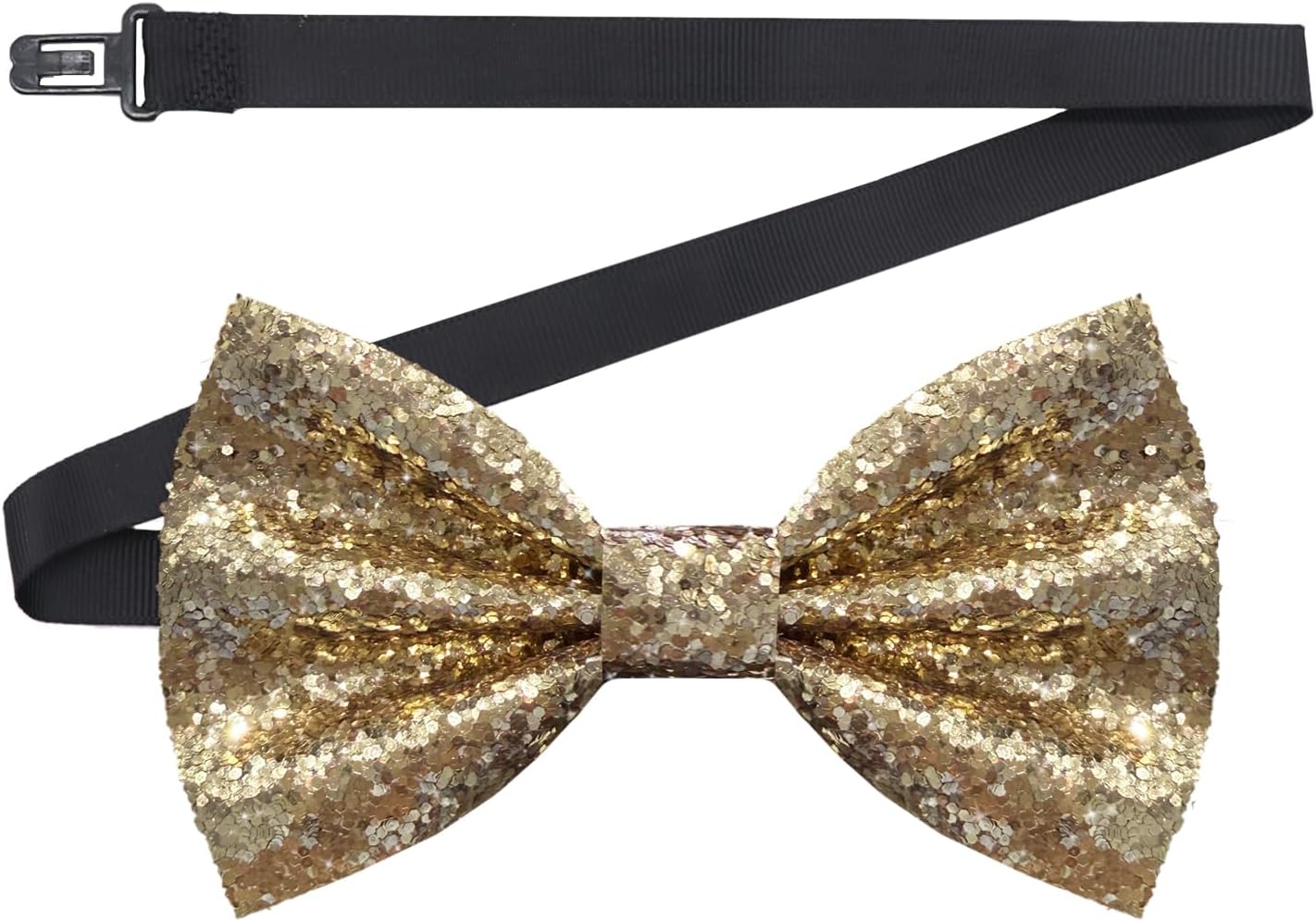 Sequin Mens Bow Tie, Pre Tied Bow Ties for Men Sparkly Adjustable Bowtie for Dance Party Banquet Wedding Daily