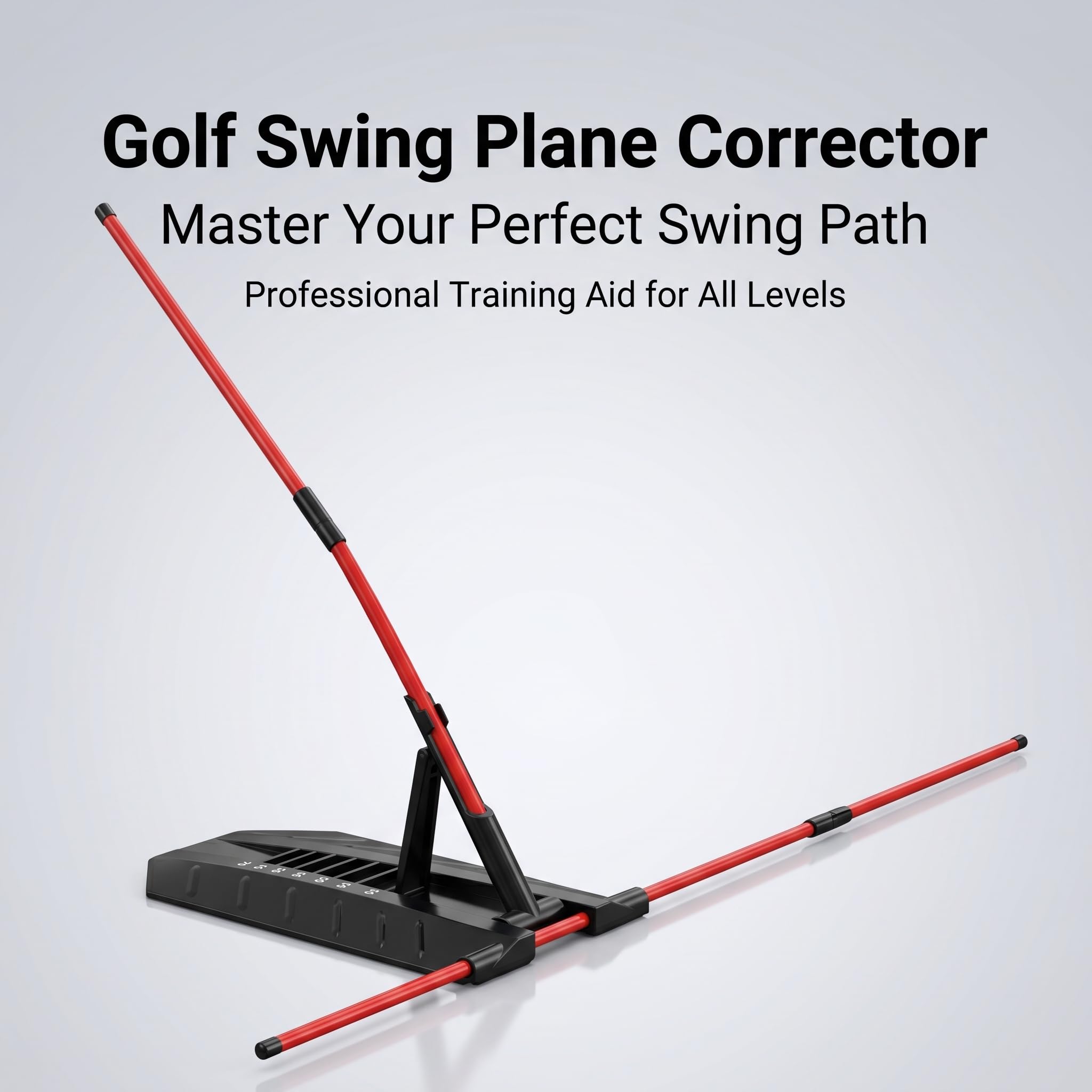 Golf Trainingshilfen Alignment Sticks Set, Verstellbarer Golf Schwungtrainer mit ABS Winkelplatte Glasfaserstäben, Profi Golfzubehör zur Haltungskorrektur für Zuhause Range, Golfzubehör Set