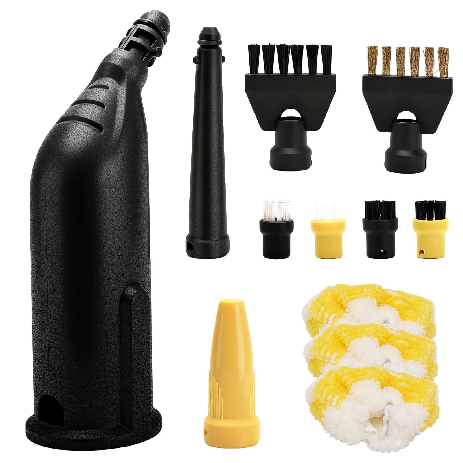 Lot de 12 accessoires pour nettoyeur vapeur Kärcher SC1 SC2 SC3 SC4 SC5, brosses à joints, brosse ronde, buses d'alimentation, buse manuelle, chiffon en microfibre, pièces de rechange pour nettoyeur