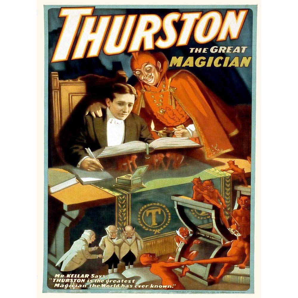 Wee Blue Coo Thurston The Magician Vintage Advertising Art Print Poster Wall Decor 12X16 Inch