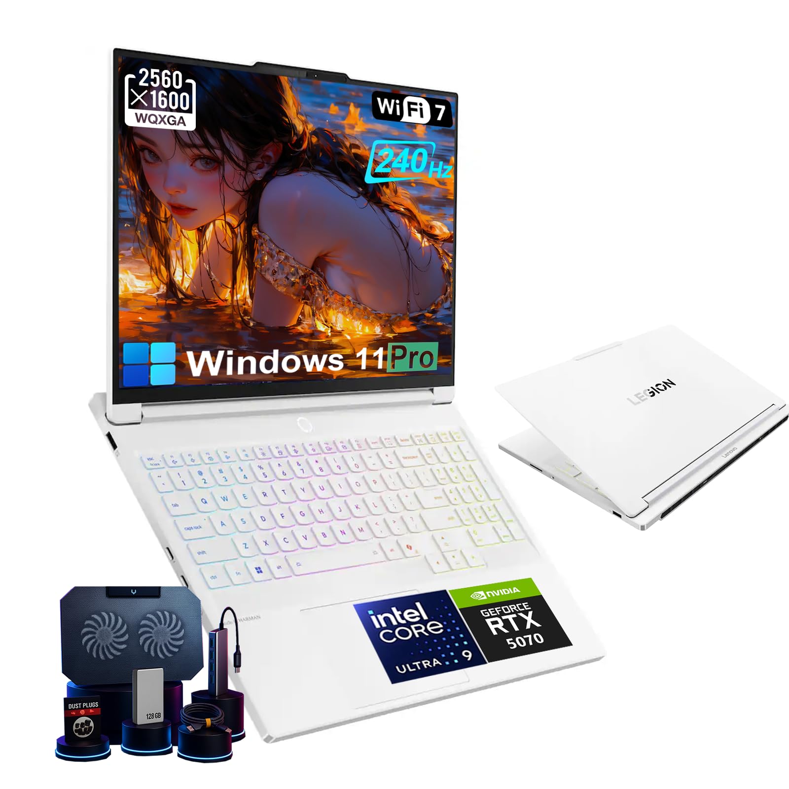 Lenovo Legion 7i 16" 2.5k Gaming Laptop - 16" OLED 2.5K 240Hz Display, Intel 24-Core Ultra 9 275HX, RTX 5070 8GB GDDR7, WiFi 7, Per-Key RGB, Win11 Pro, w/Accessories (64GB RAM | 1TB SSD)