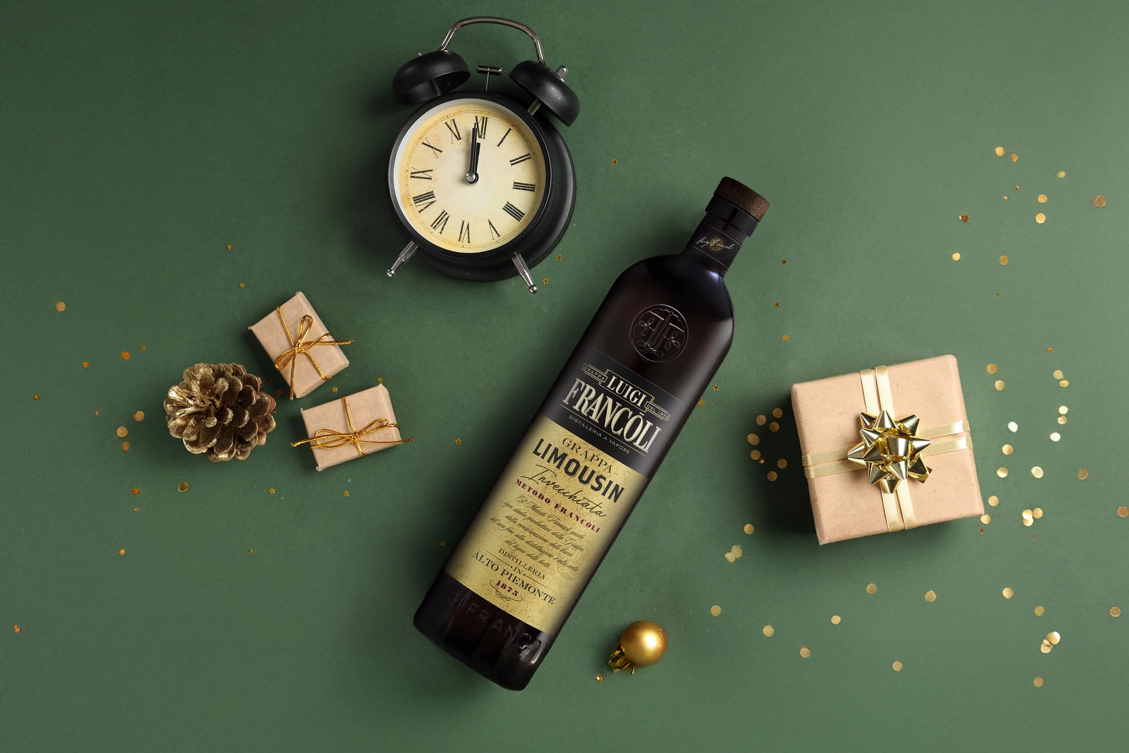 Luigi Francoli - Grappa Limousin 700ml - Grappa da Vitigni Piemontesi Distillazione Ecosostenibile Vinacce Nebbiolo, Dolcetto e Moscato - 42.5% vol.