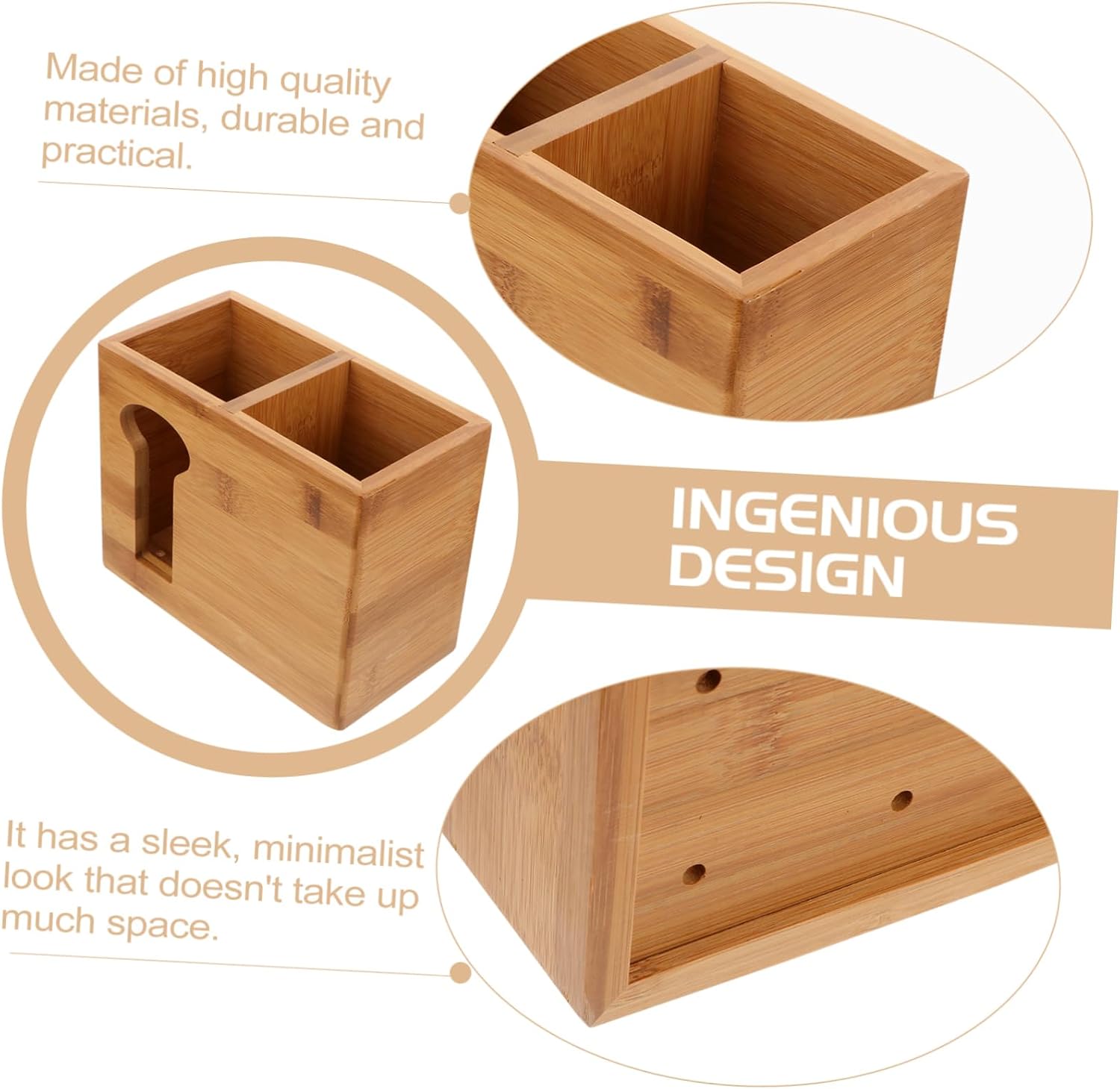 Ciieeo 1Pc Natural Chopsticks Holder Kitchen Organizer with Stylish Design for Countertop Utensil Storage and for Keeping Cooking Utensils